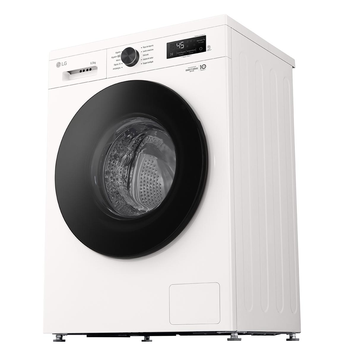 Lavarropas Automático Inverter LG VB-F WO 6.5KG 1200RPM Carga Frontal Blanco